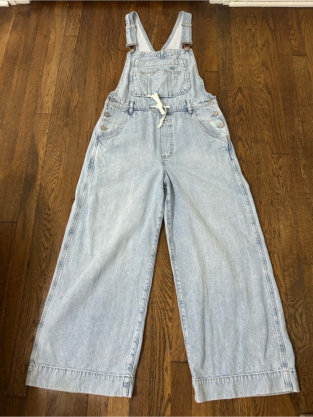 Gap Light Wash Denim Wide-Leg Overalls - Women